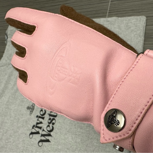 Vivienne Westwood gloves pink real leather Japan Exclusive - Picture 11 of 16
